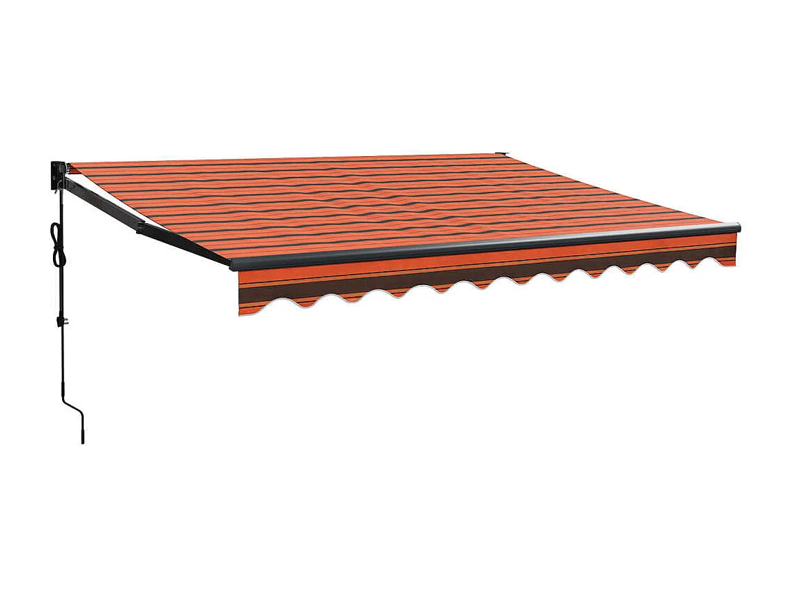 Auvent rétractable automatique orange etarron 3,5x2,5
