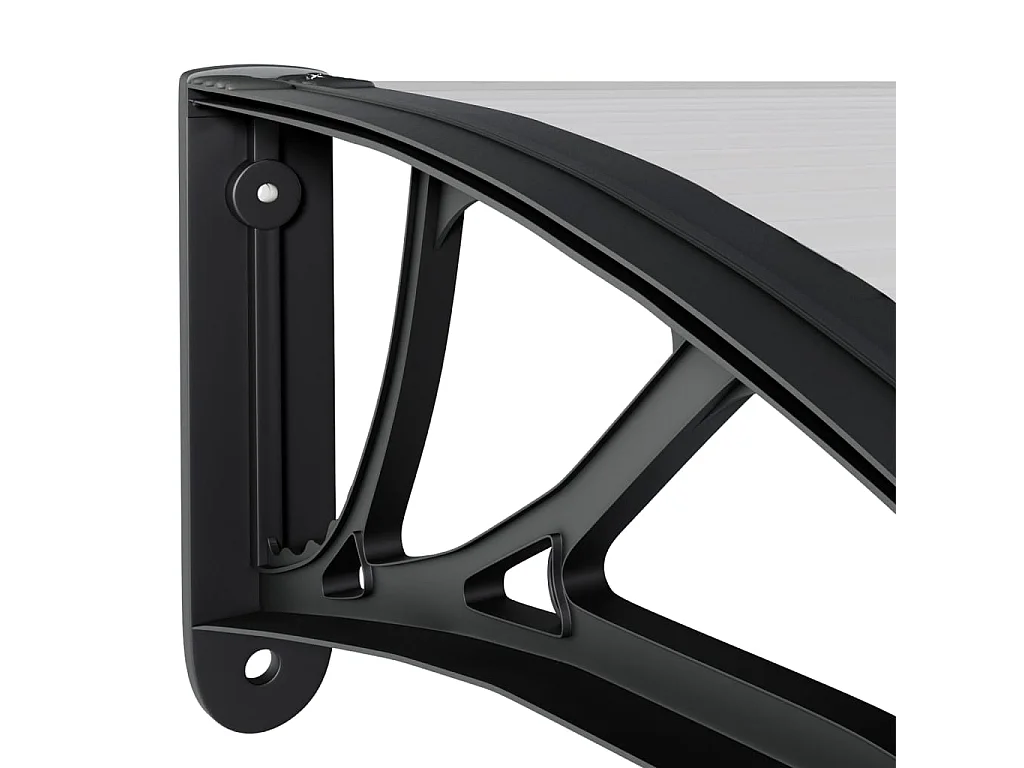 Auvent de porte Noir et transparent 150x80 Polycarbonate