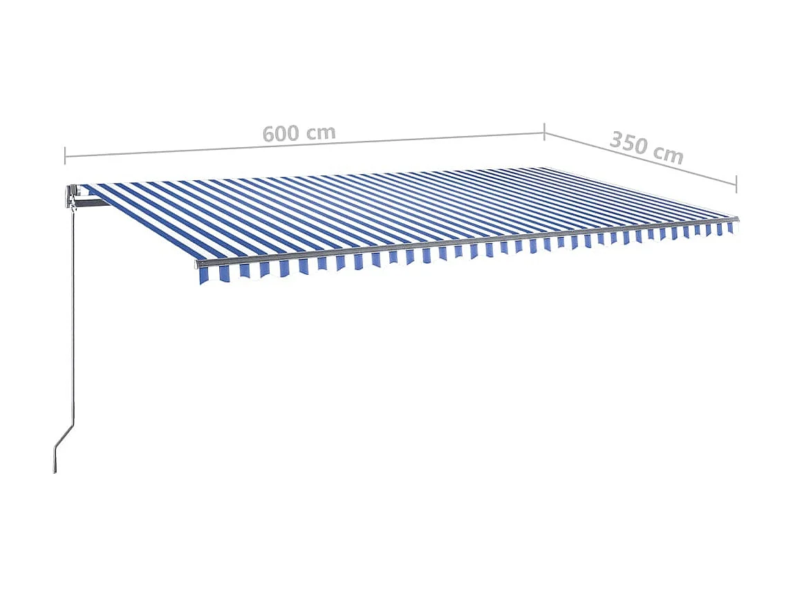 Auvent automatique sur pied 600x350 Bleu/Blanc