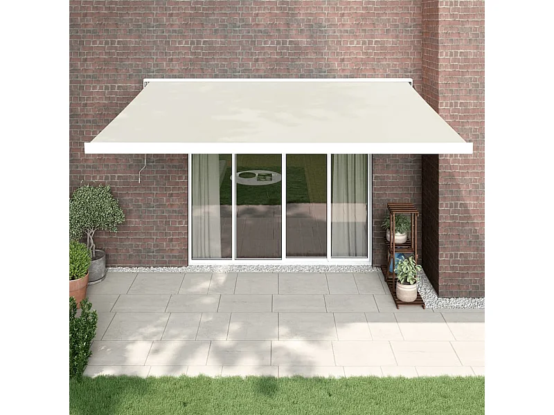 Toldo retráctil crema 4x3 tela y aluminio