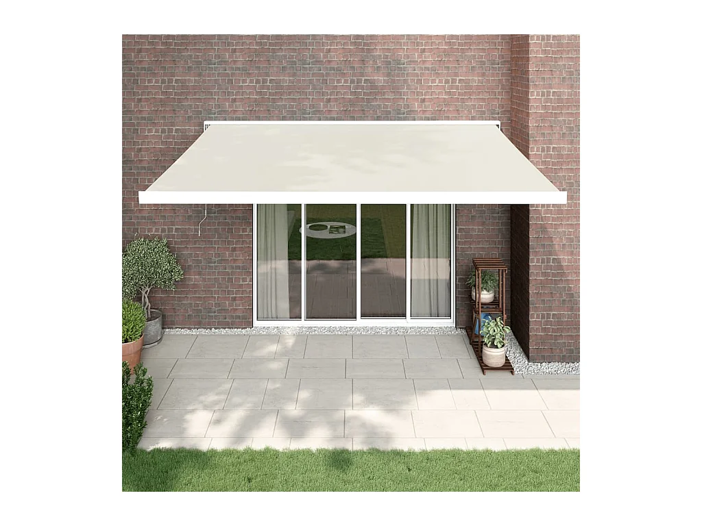 Toldo retráctil crema 4x3 tela y aluminio