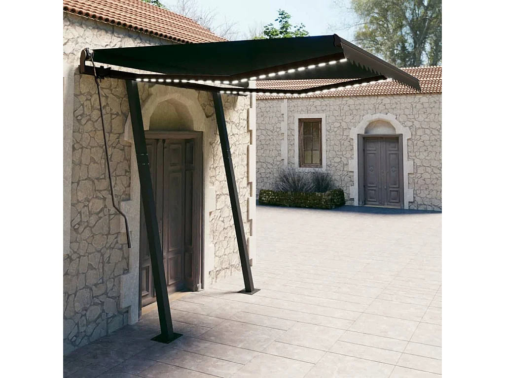 Tenda retrattile con LED 3,5x2,5 Antracite