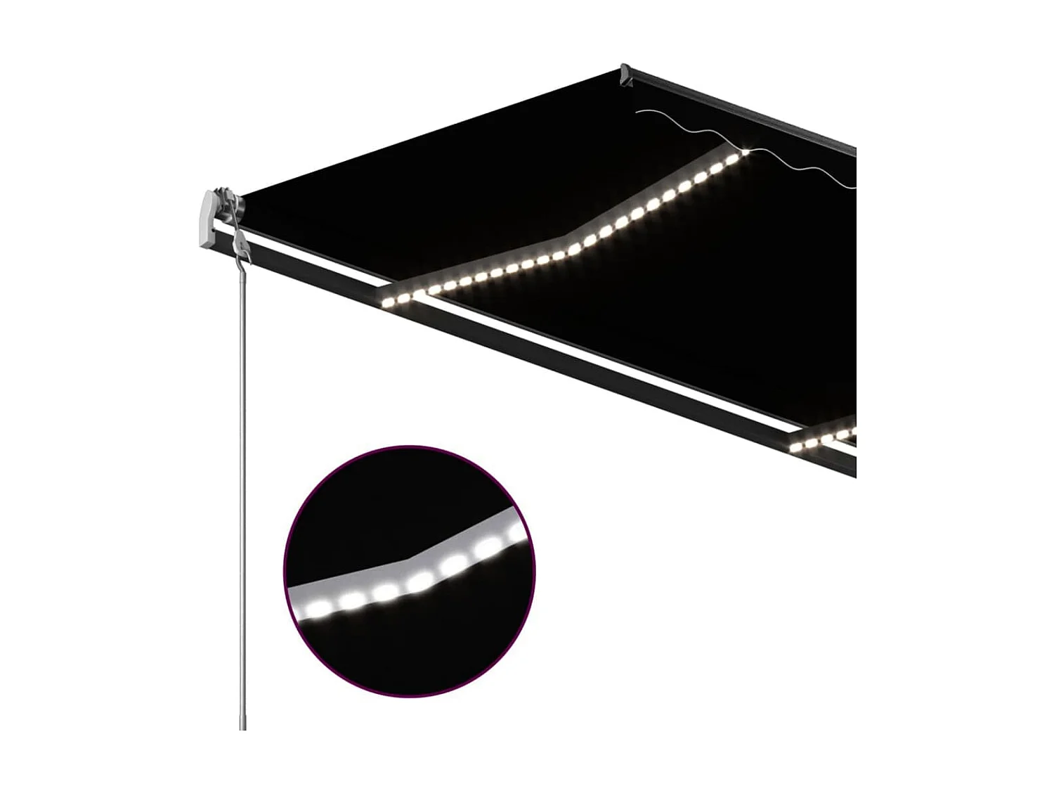 Tenda retrattile con LED 3,5x2,5 Antracite