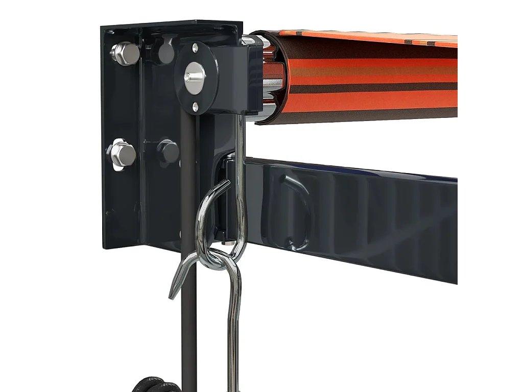 Auvent rétractable automatique orange etarron 3x2,5