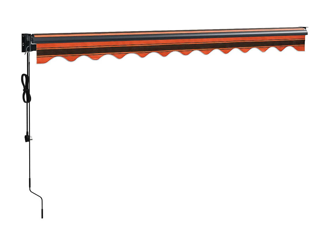 Auvent rétractable automatique orange etarron 3x2,5