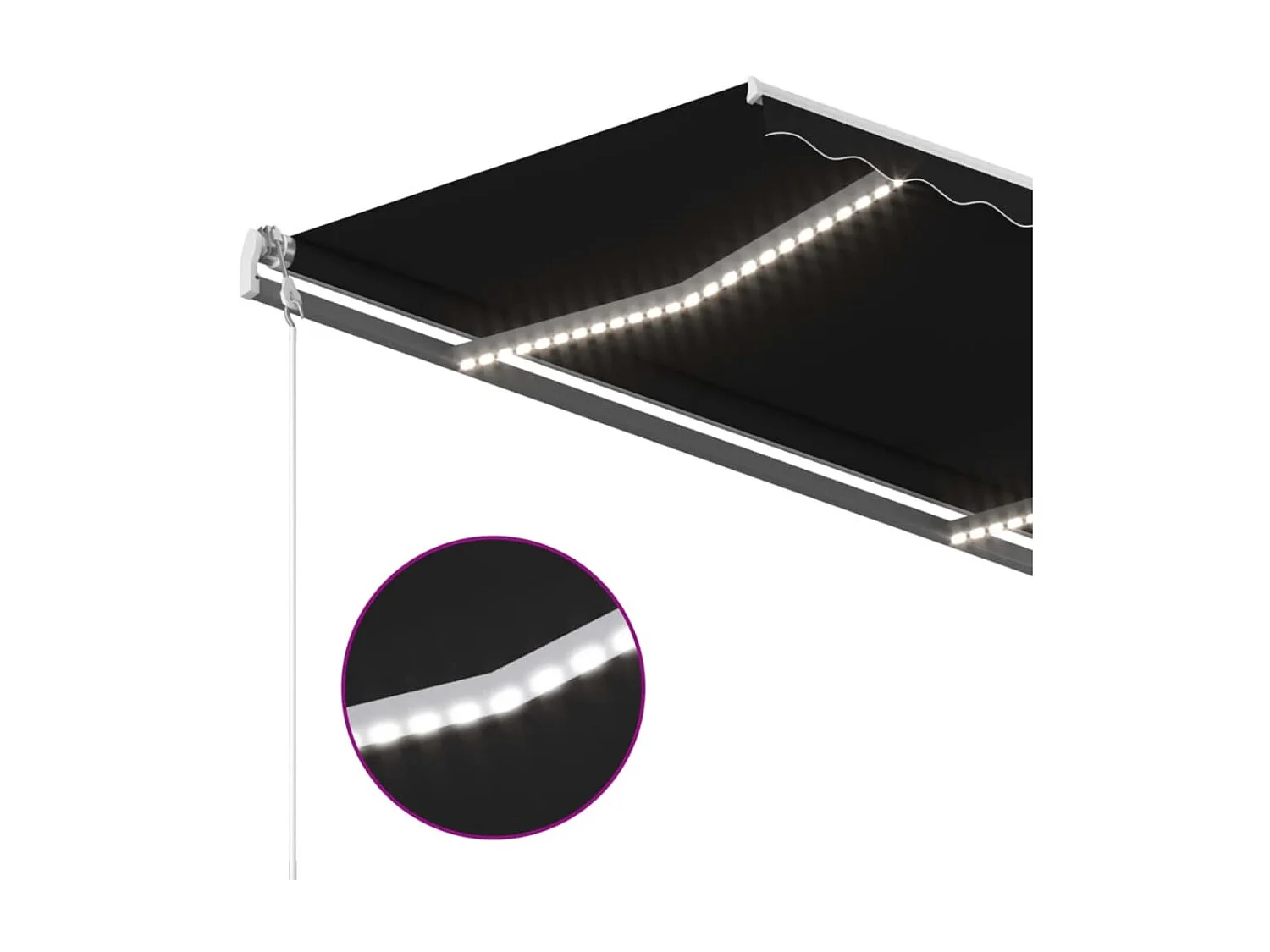 Toldo automático e sensor de vento LED 450x350 Antracite