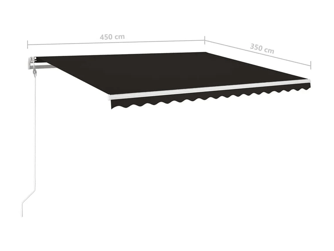 Toldo automático e sensor de vento LED 450x350 Antracite