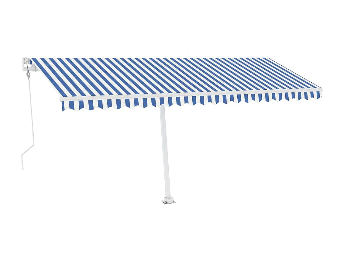 Auvent automatique capteur de vent LED 500x350 Bleu et blanc