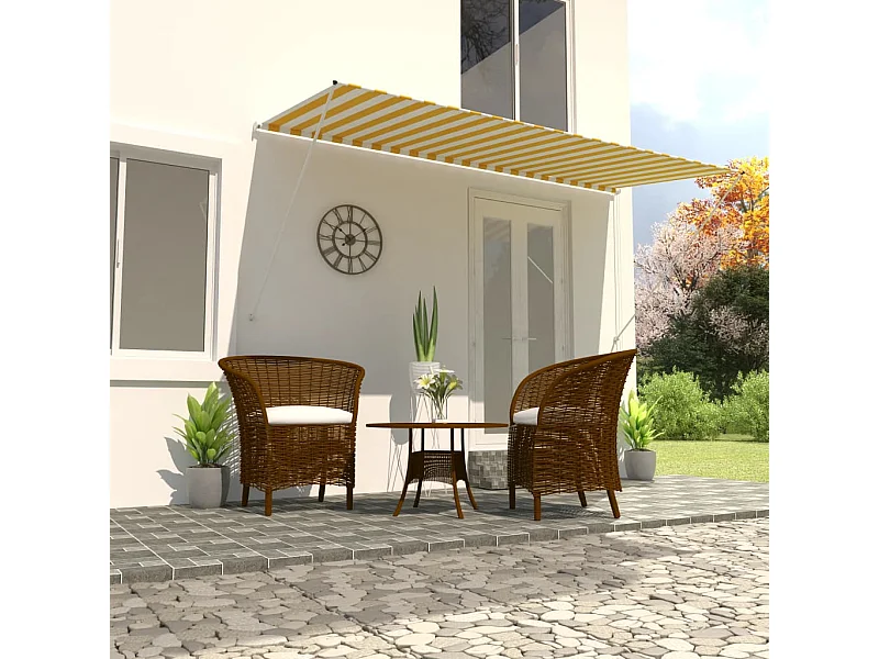 Tenda retrattile 400x150 Gialla e bianca