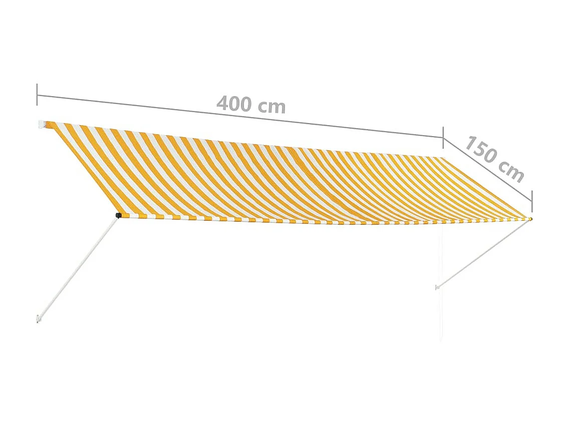 Toldo retráctil 400x150 Amarillo y blanco