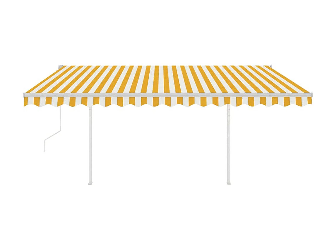 Auvent automatique capteur de vent LED 4,5x3,5 Jaune et blanc