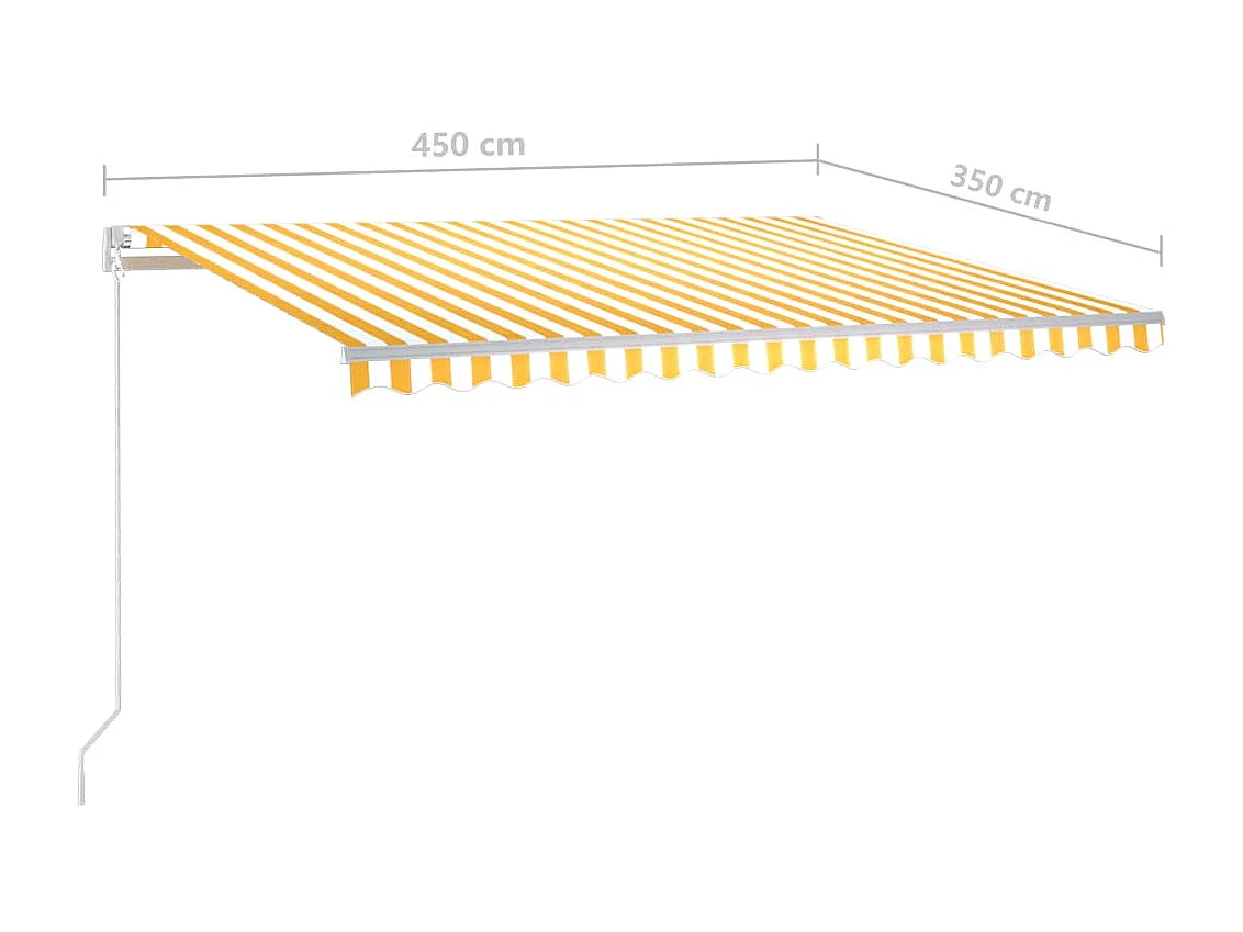 Auvent automatique capteur de vent LED 4,5x3,5 Jaune et blanc