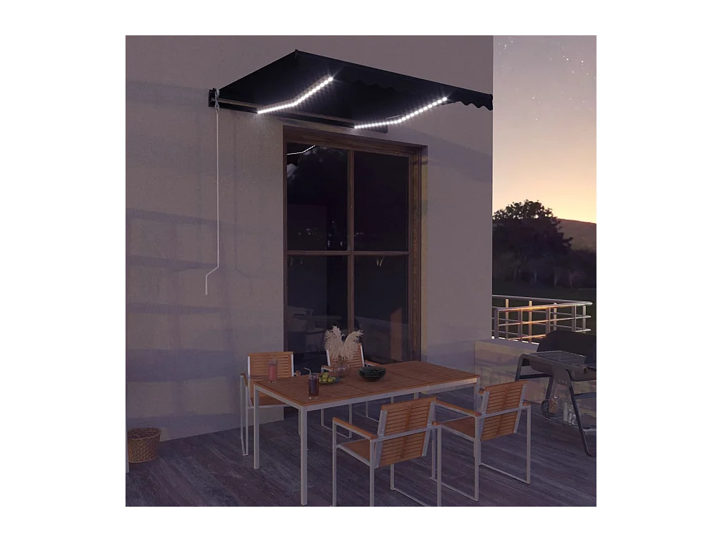 Auventanuel rétractable avec LED 300x250 Anthracite