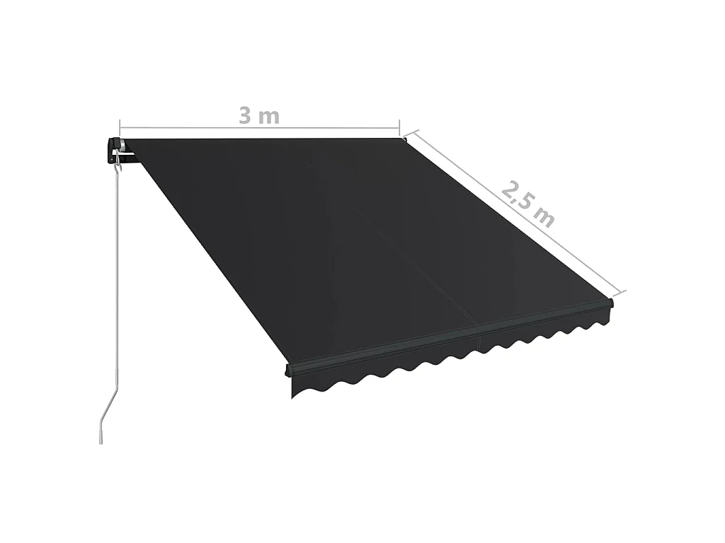 Auventanuel rétractable avec LED 300x250 Anthracite