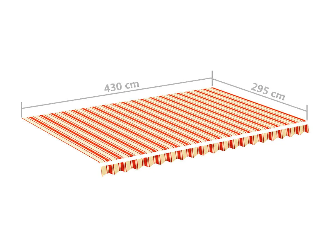 Tissu de remplacement pour auvent Jaune et orange 4,5x3