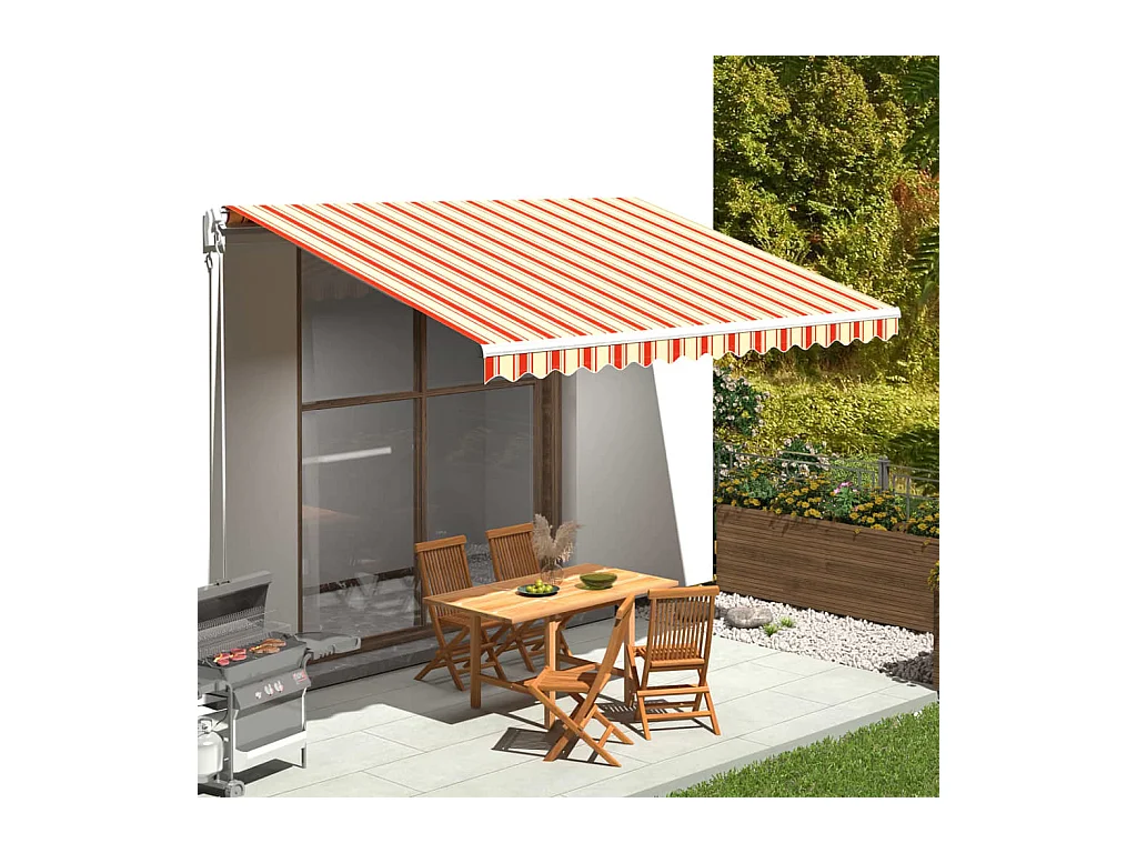Tissu de remplacement pour auvent Jaune et orange 4,5x3