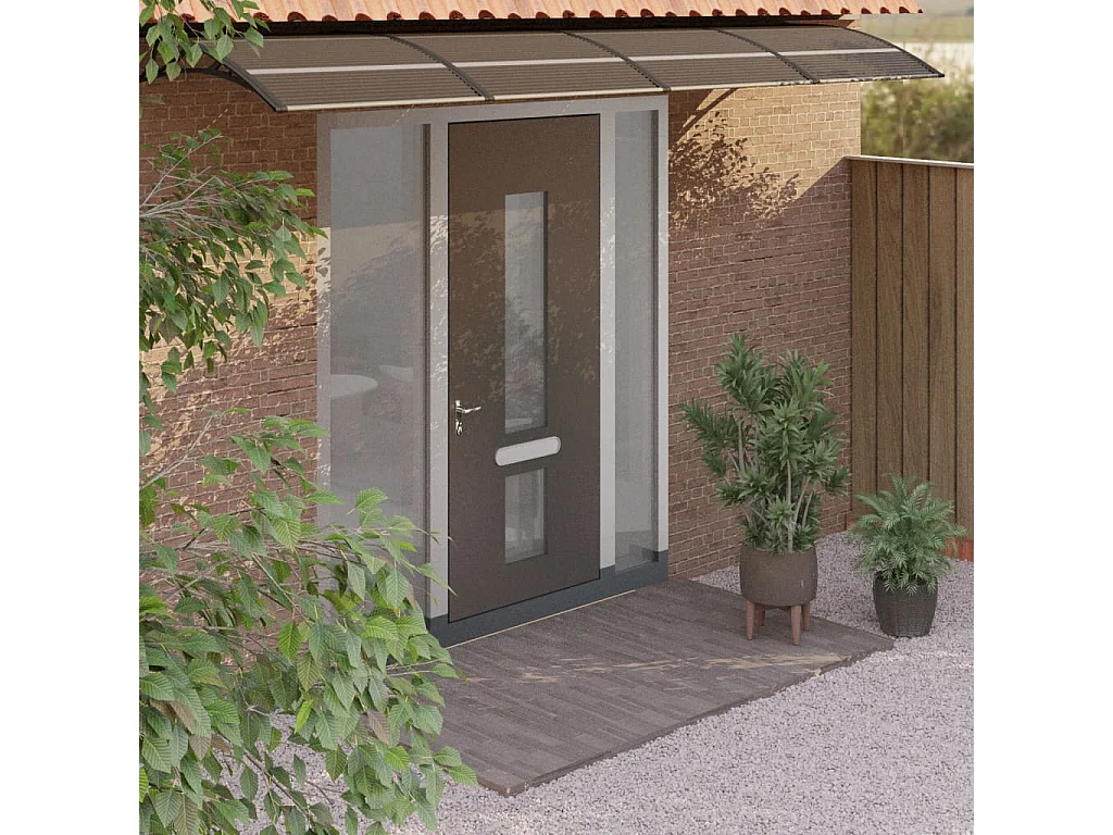Auvent de porte Noir 400x80 Polycarbonate