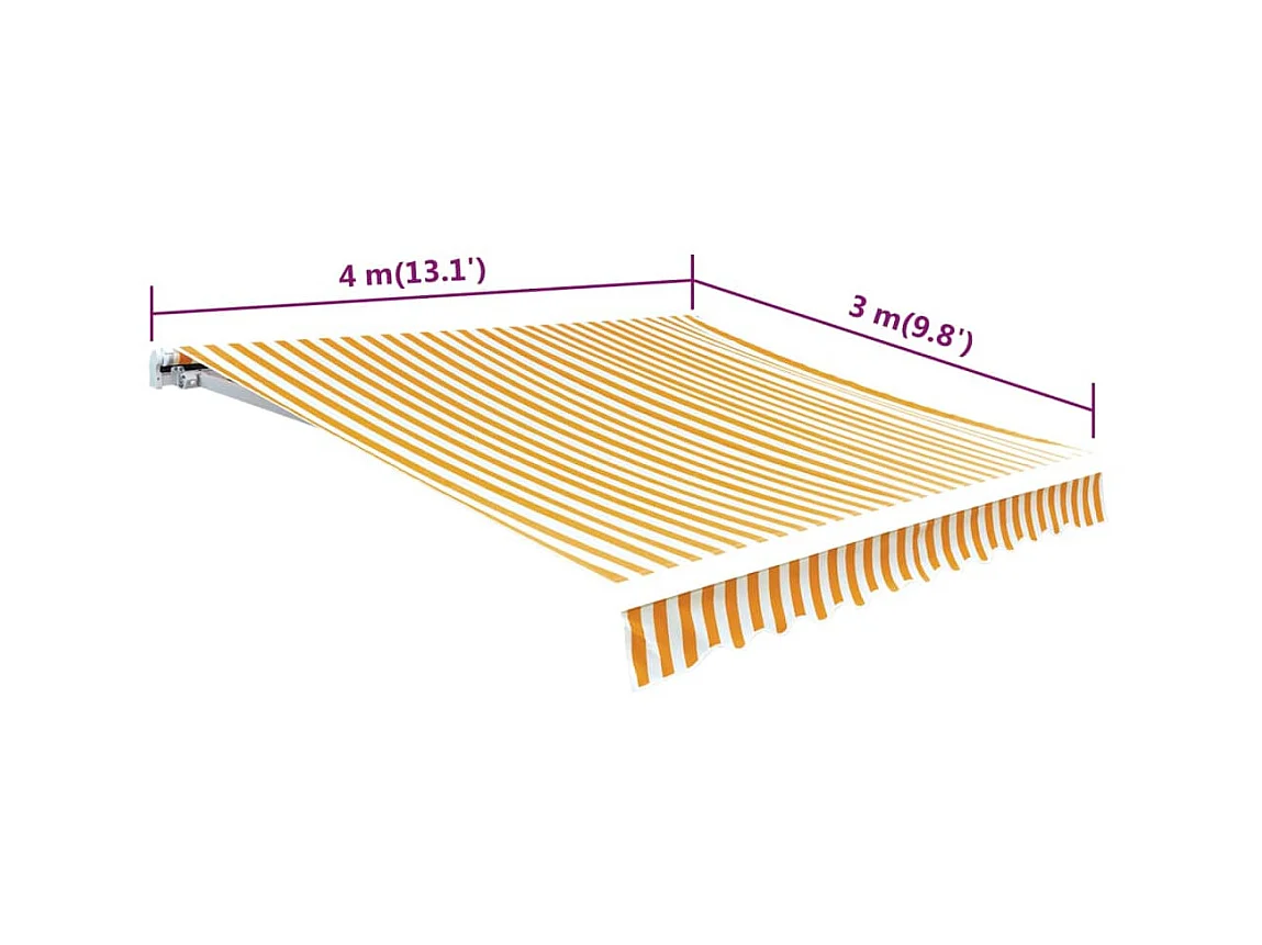 Tela para toldo 4x3 amarillo girasol/blanco (marco no incluido)