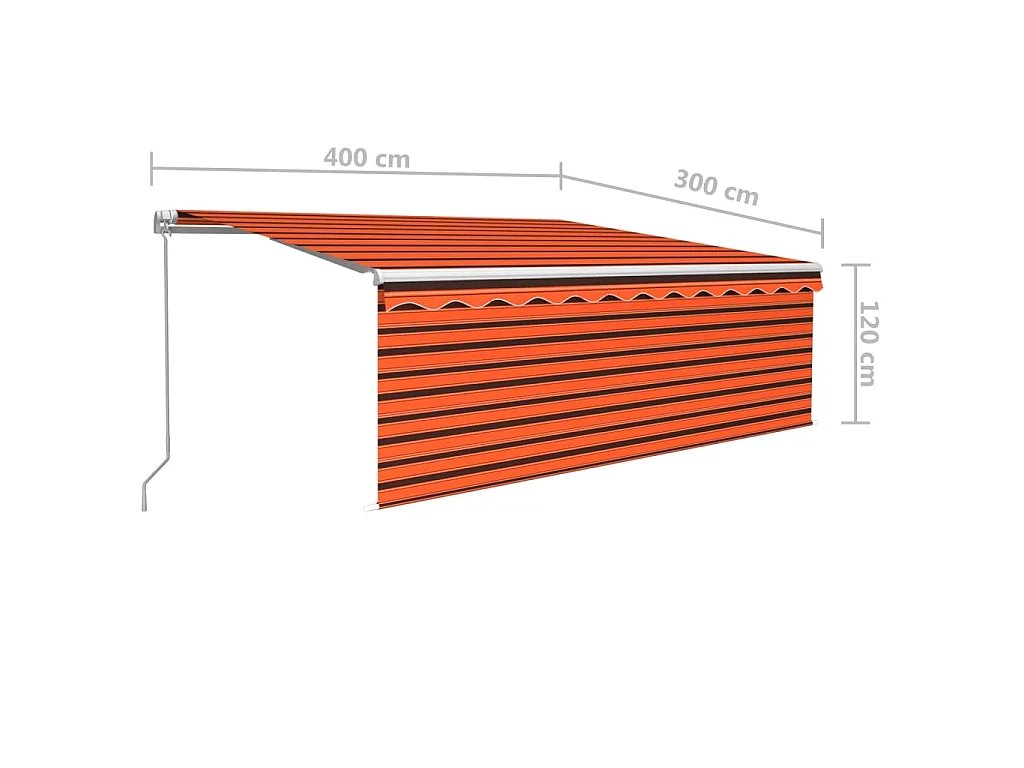 Toldo retráctil con toldo 4x3 Naranja etarron