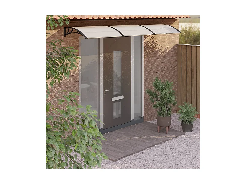 Toldo para puerta Negro y transparente Policarbonato 300x80