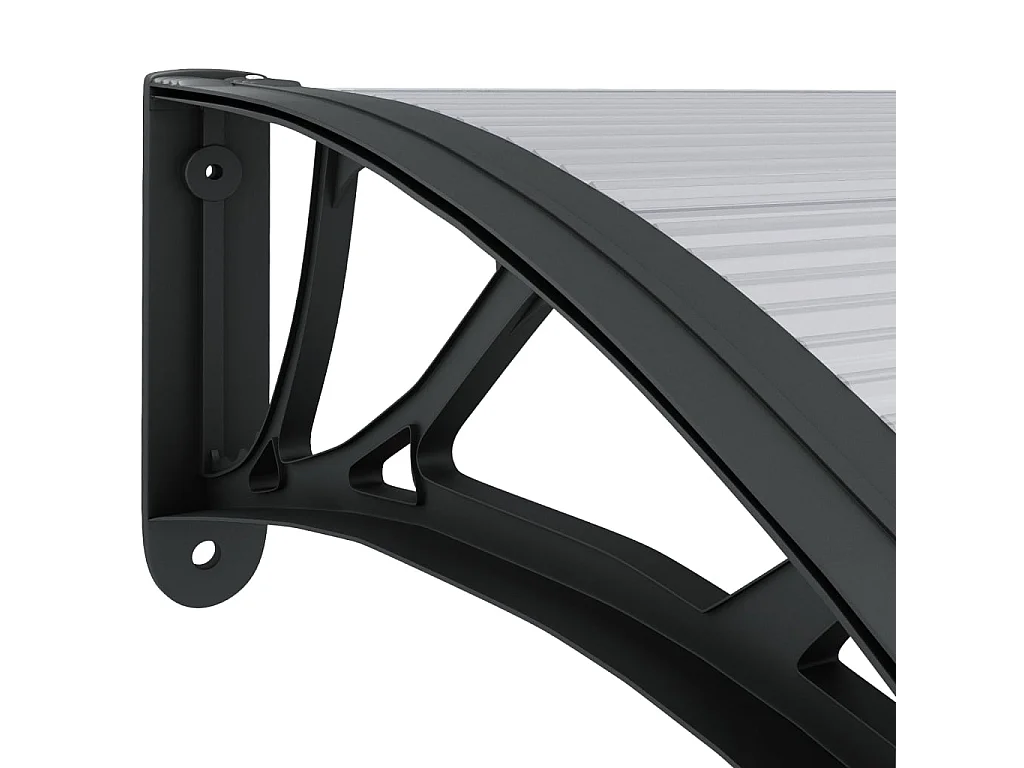 Toldo para puerta Negro y transparente Policarbonato 300x80