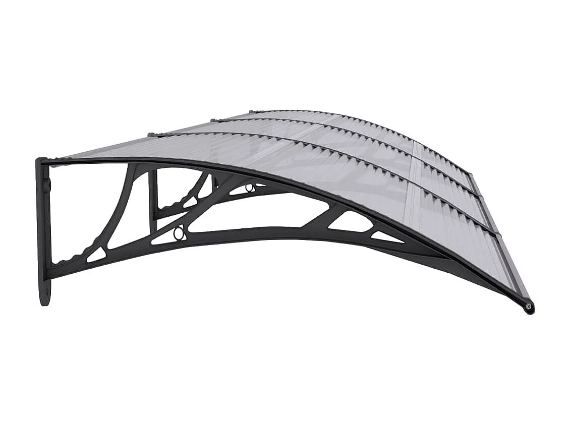 Deurluifel Zwart en transparant 300x80 Polycarbonaat