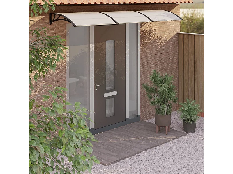 Toldo para puerta Negro y transparente Policarbonato 300x80