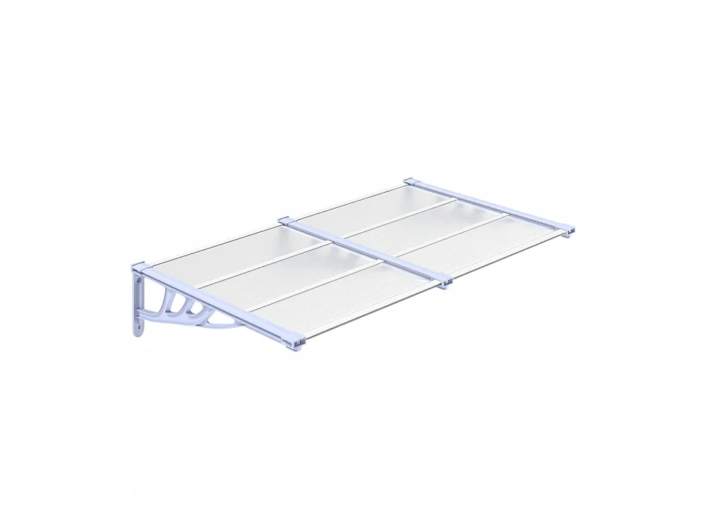 Auvent de porte Gris et transparent 152,5x90 Polycarbonate