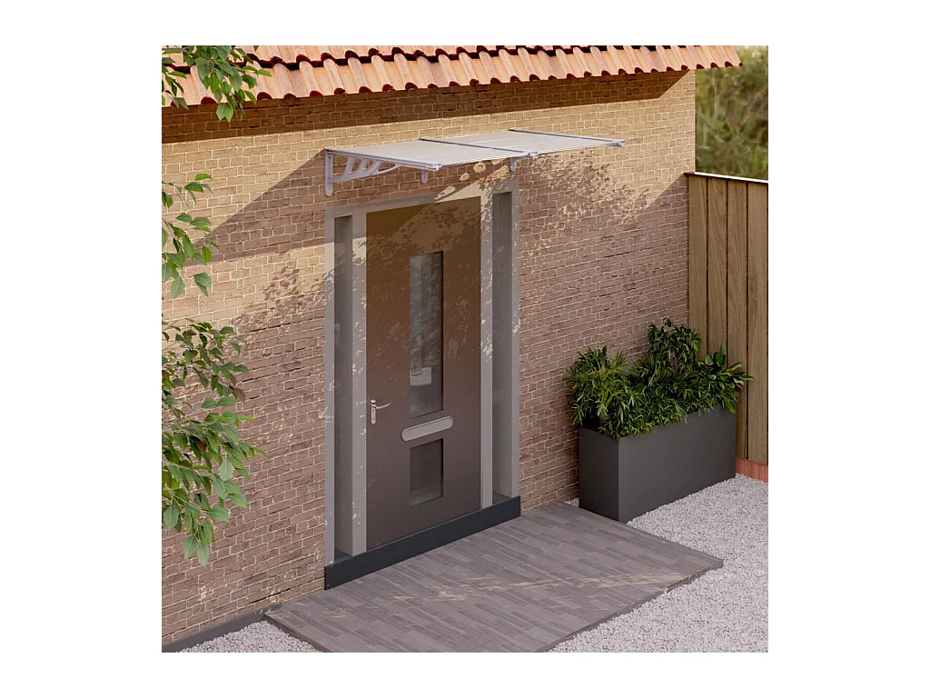 Auvent de porte Gris et transparent 152,5x90 Polycarbonate