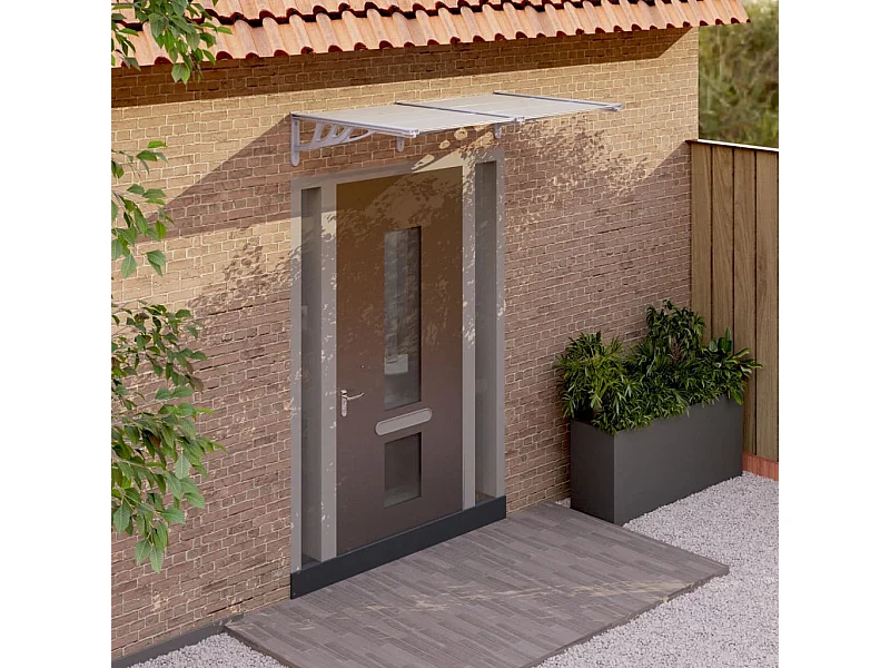 Deurluifel Grijs en transparant 152,5x90 Polycarbonaat