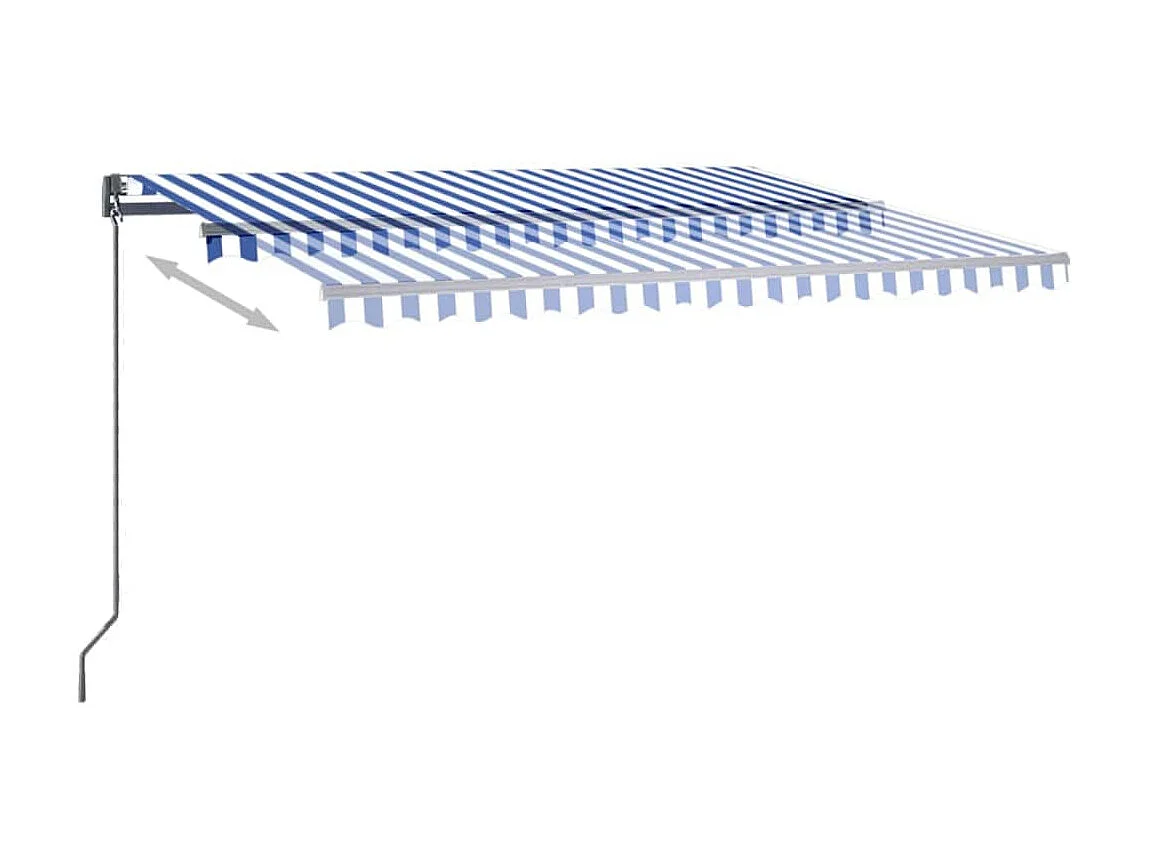 Auvent automatique sur pied 450x300 Bleu/Blanc