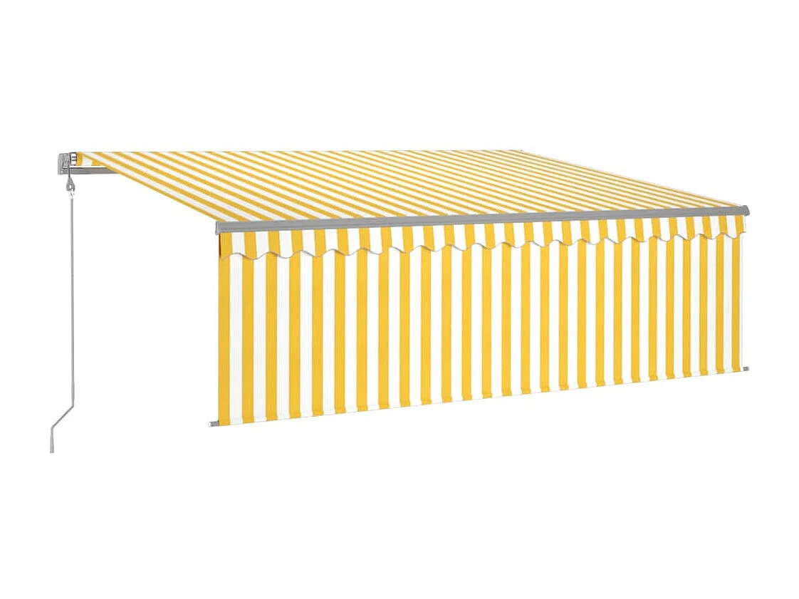 Auvent automatique store capteur de vent LED 4x3m Jaune/blanc