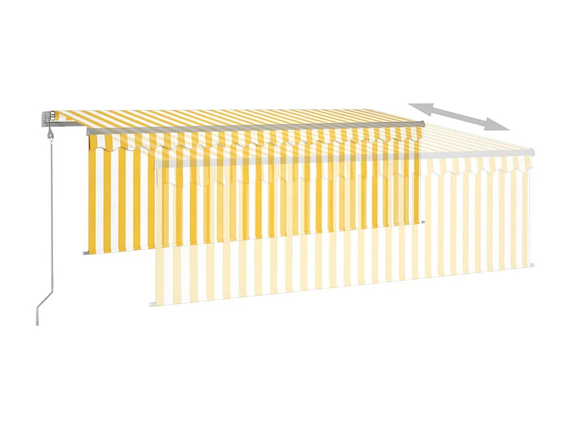 Auvent automatique store capteur de vent LED 4x3m Jaune/blanc