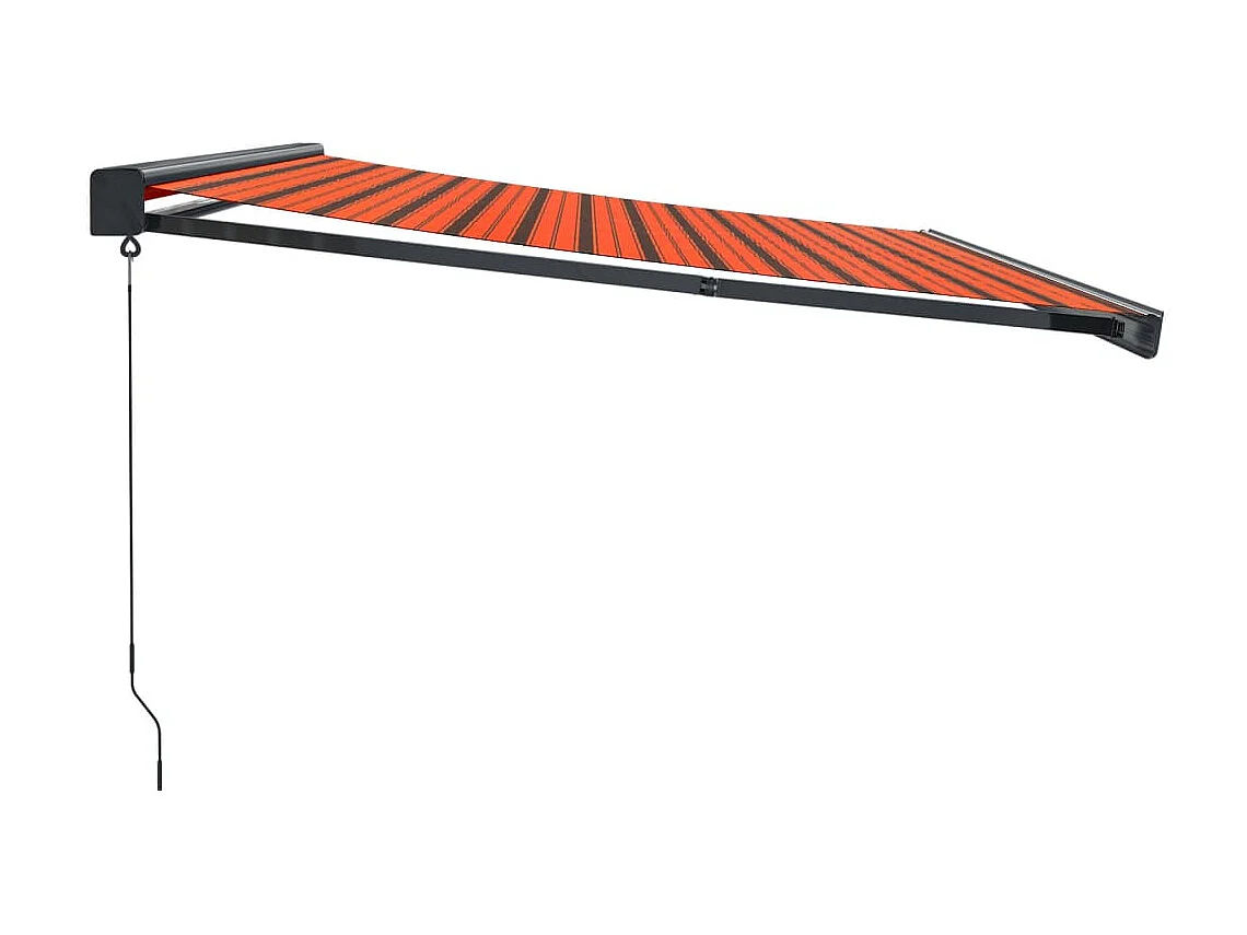 Auvent rétractable orange etarron 4x3 tissu et aluminium