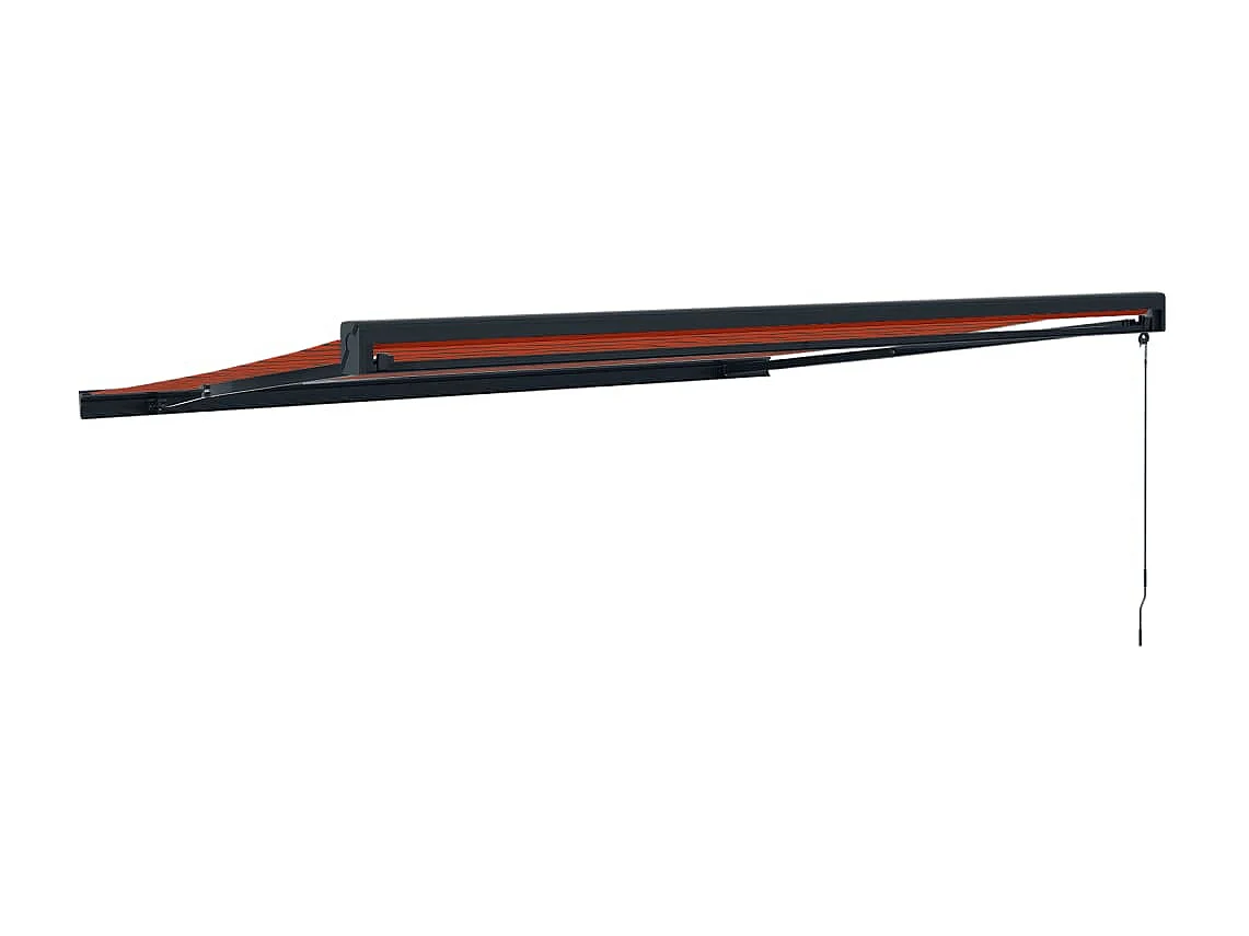 Auvent rétractable orange etarron 4x3 tissu et aluminium