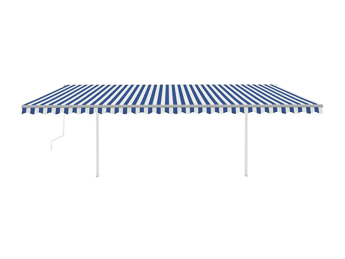 Tenda retrattile automatica con 6x3 pali Blu e bianco