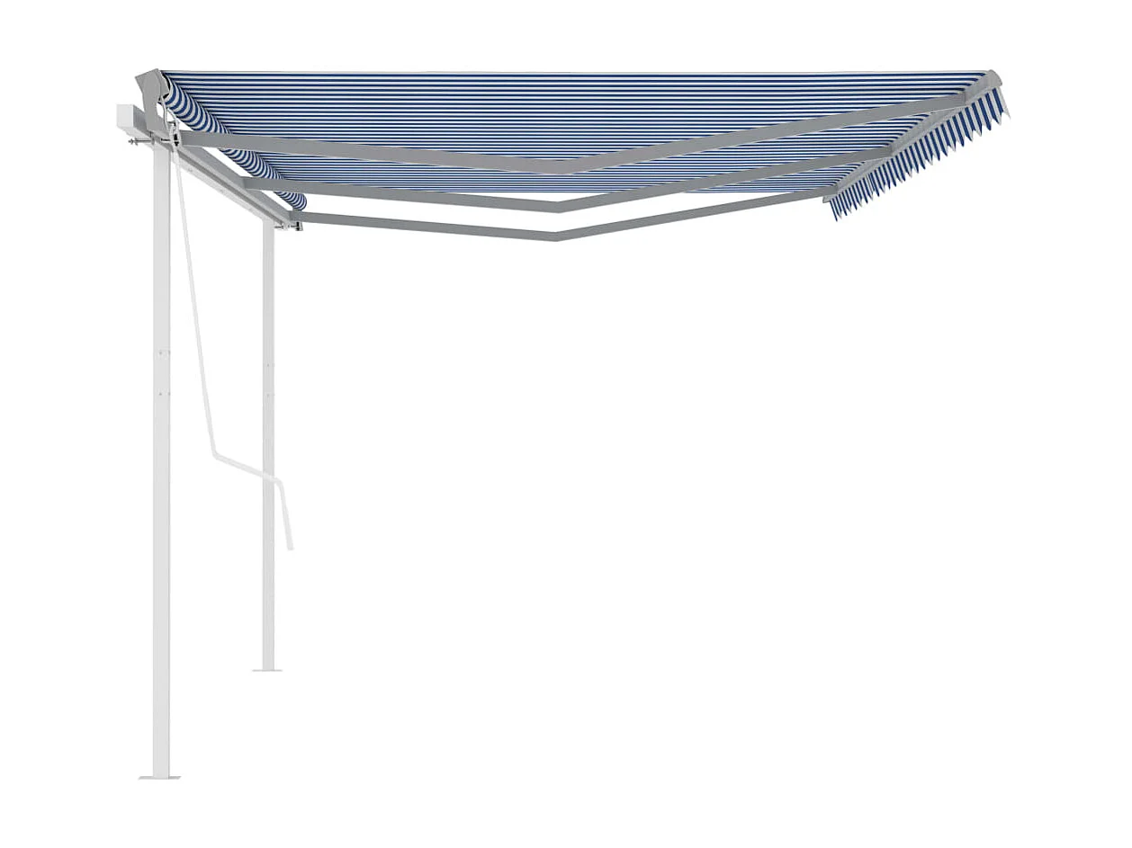 Tenda retrattile automatica con 6x3 pali Blu e bianco