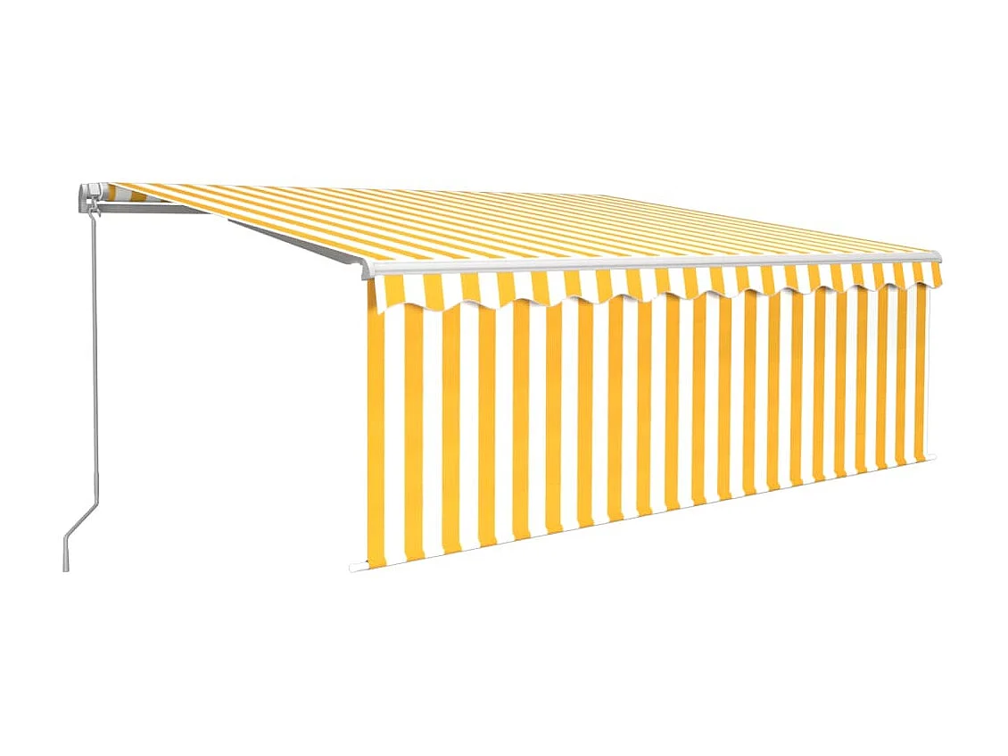 Auventanuel rétractable avec store 4x3 Jaune et blanc