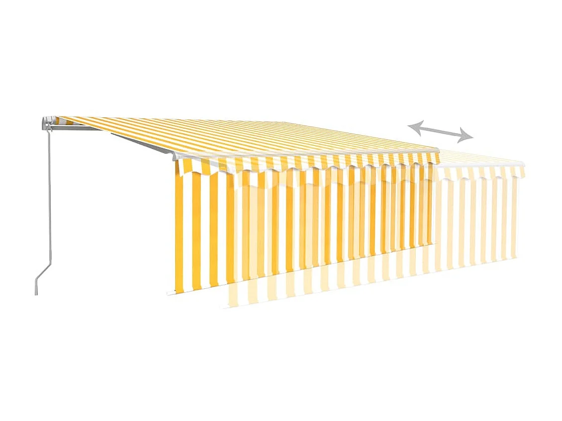 Auventanuel rétractable avec store 4x3 Jaune et blanc