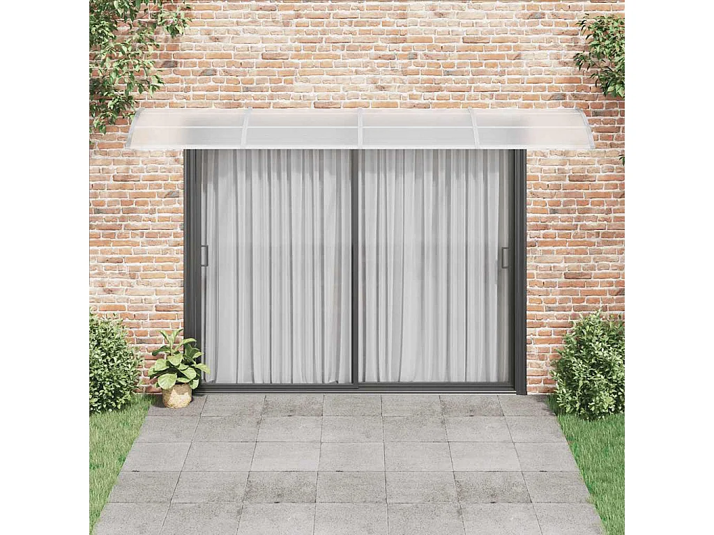 Auvent de porte Gris et transparent 400x75 Polycarbonate
