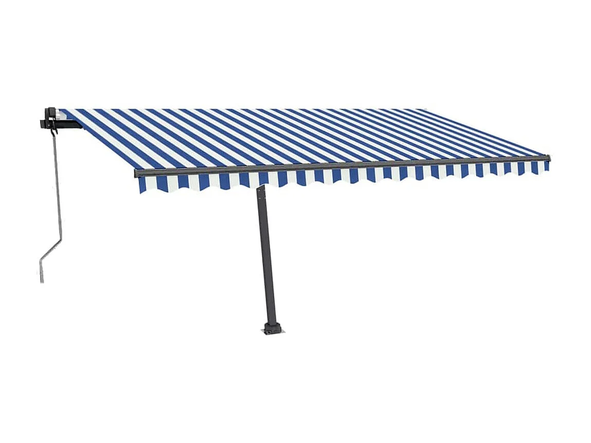 Auvent automatique capteur de vent/LED 400x350 Bleu et blanc