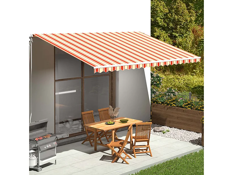 Tissu de remplacement pour auvent Jaune et orange 5x3