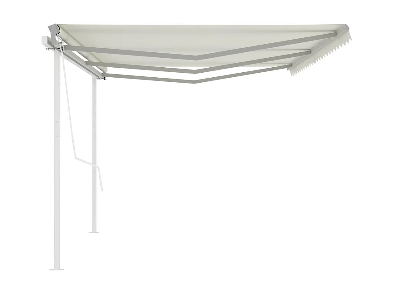 Auvent automatique rétractable avec poteaux 6x3 Crème