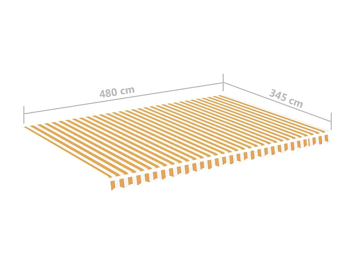 Tissu de remplacement pour auvent Jaune et blanc 5x3,5