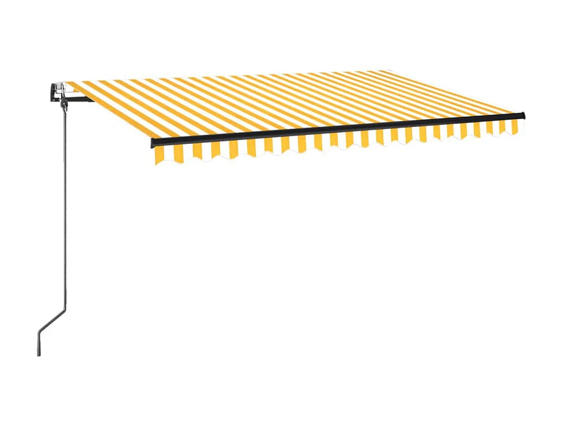 Auvent automatique capteur de vent/LED 400x350cm Jaune et blanc