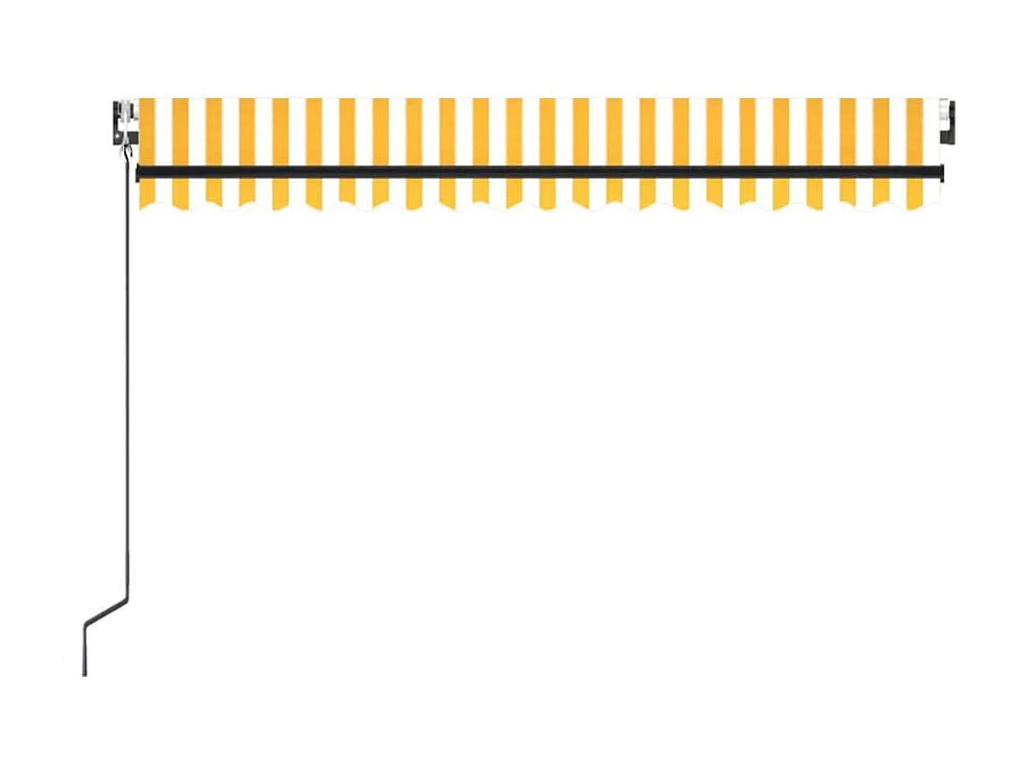 Auvent automatique capteur de vent/LED 400x350cm Jaune et blanc