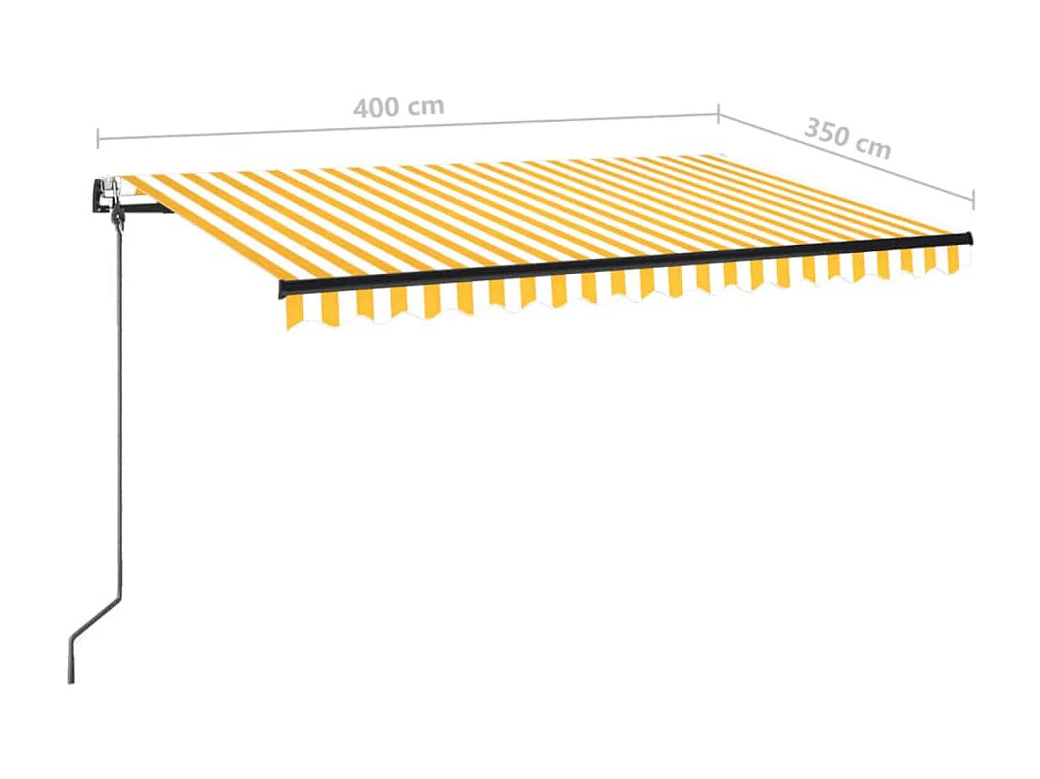 Auvent automatique capteur de vent/LED 400x350cm Jaune et blanc