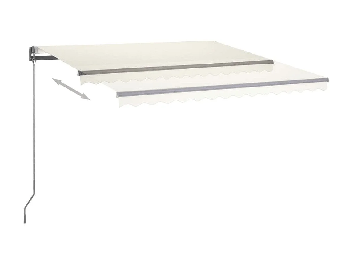 Auvent automatique avec capteur de vent et LED 400x350 Crème