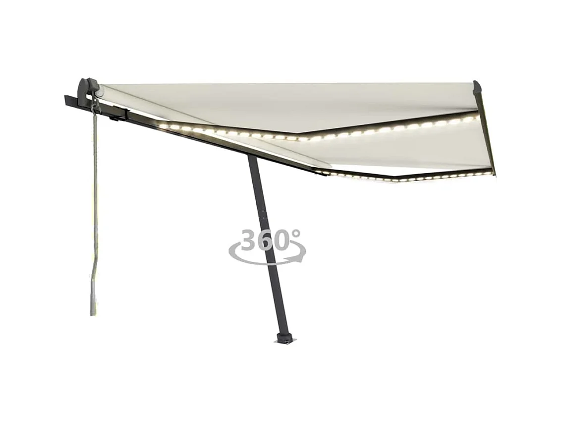 Tenda automatica con sensore vento e LED 400x350 Crema
