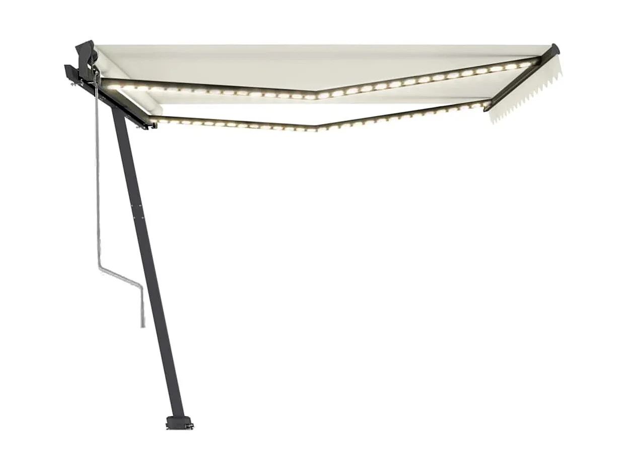 Auvent automatique avec capteur de vent et LED 400x350 Crème